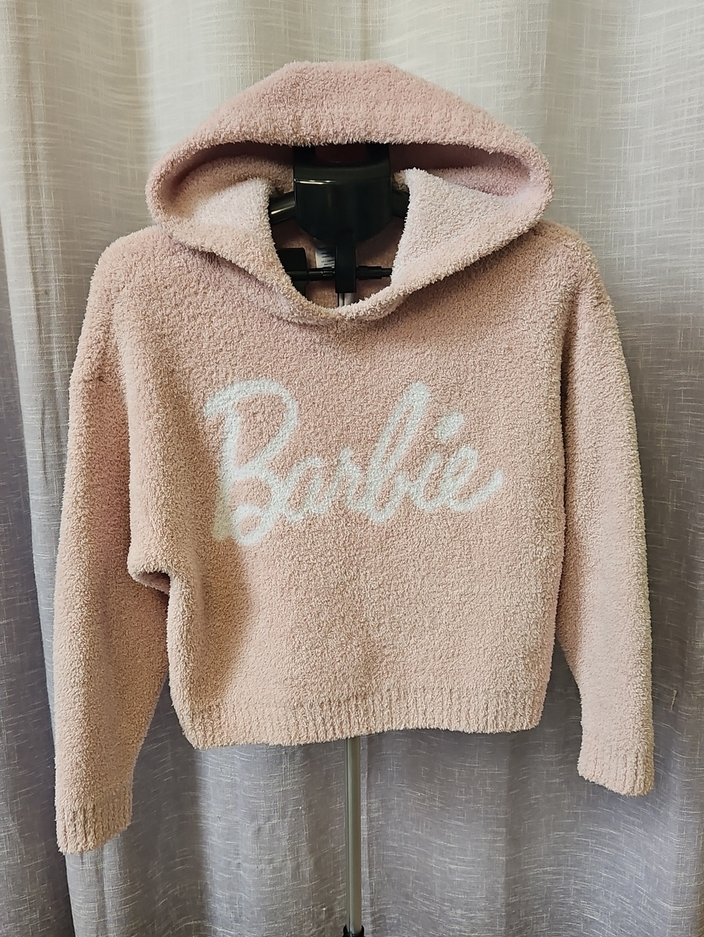 Barefoot Dreams CozyChic Barbie Women's Hoodie Dusty Rose White